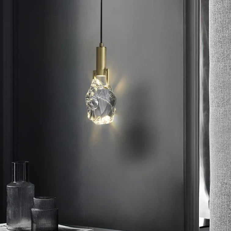 Kristallen Hanglamp met Verstelbare Kabel | Goudkleurige Verlichting voor Woonkamer en Eetkamer | Moderne Decoratieve Lamp | Sansoti