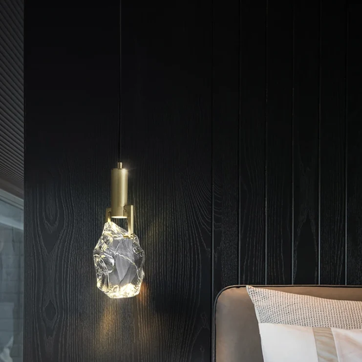 Kristallen Hanglamp met Verstelbare Kabel | Goudkleurige Verlichting voor Woonkamer en Eetkamer | Moderne Decoratieve Lamp | Sansoti