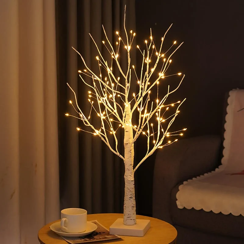 Decoratieve LED Berkenboom 60cm Warm Wit Licht voor Slaapkamer en Woonkamer | Sansoti