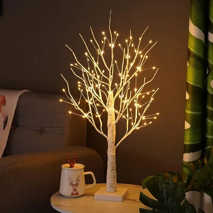 Decoratieve LED Berkenboom 60cm Warm Wit Licht voor Slaapkamer en Woonkamer | Sansoti