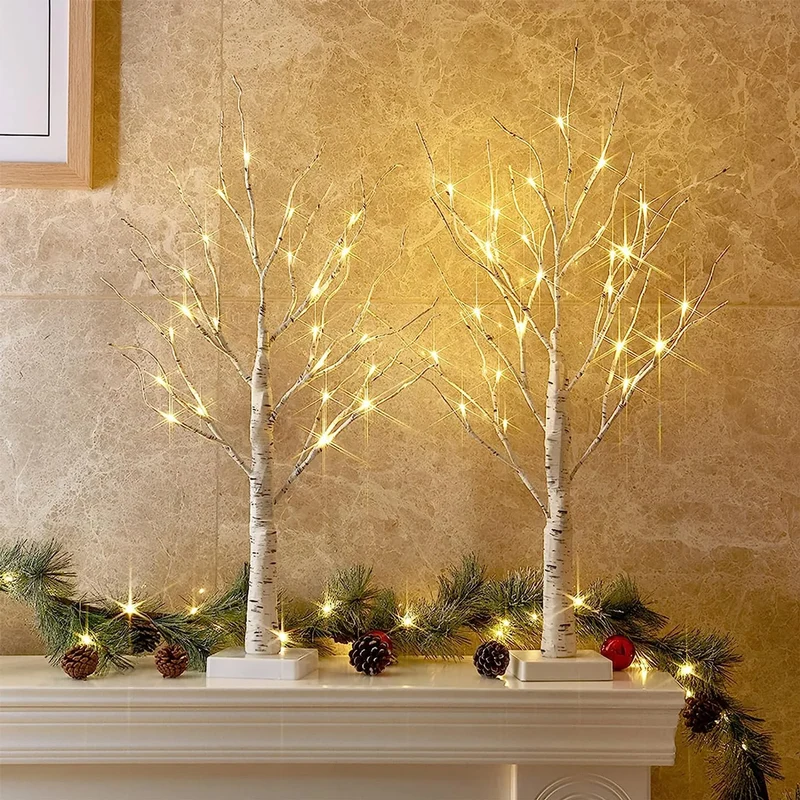 Decoratieve LED Berkenboom 60cm Warm Wit Licht voor Slaapkamer en Woonkamer | Sansoti