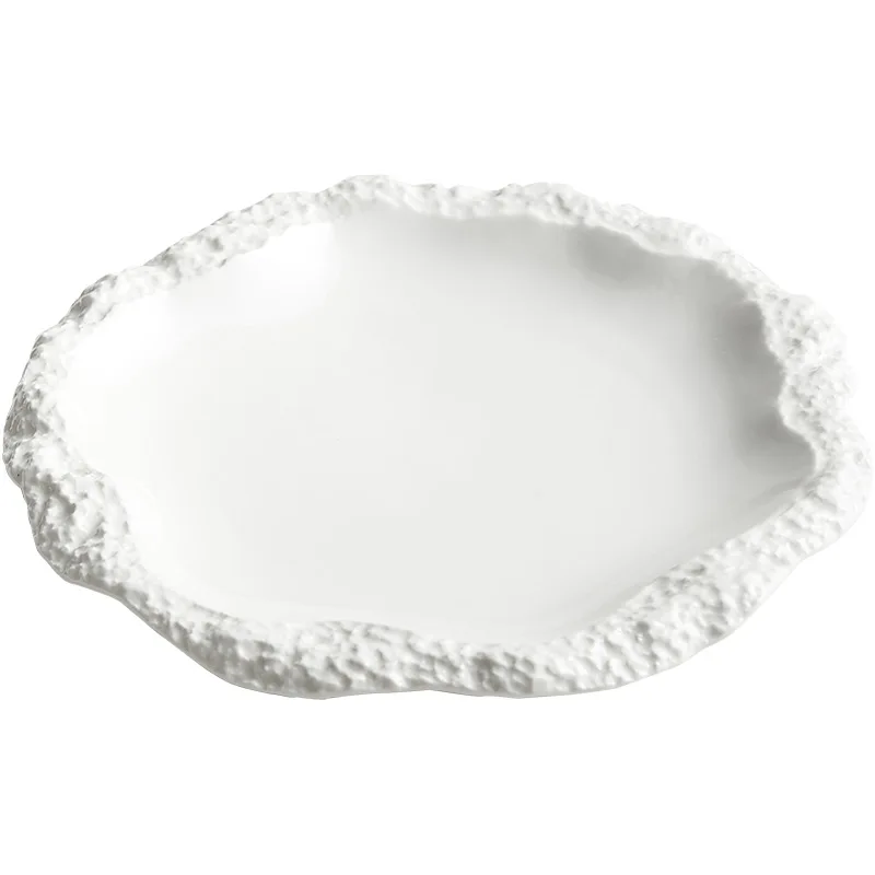 Keramisch Dinerbord met Rustieke Randstructuur – Elegante Servies voor Iedere Maaltijd | Sansoti