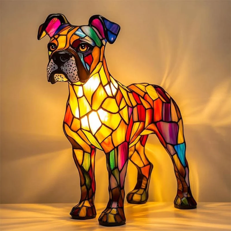 LED Nachtlampje Hond Beeldje 15 cm USB – Decoratieve Hondenrassen Sfeerlamp voor Slaapkamer Bureau Kinderkamer | Sansoti