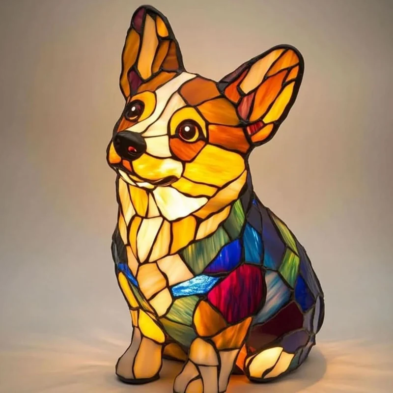 LED Nachtlampje Hond Beeldje 15 cm USB – Decoratieve Hondenrassen Sfeerlamp voor Slaapkamer Bureau Kinderkamer | Sansoti