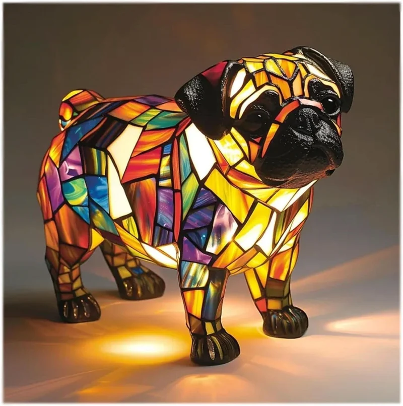LED Nachtlampje Hond Beeldje 15 cm USB – Decoratieve Hondenrassen Sfeerlamp voor Slaapkamer Bureau Kinderkamer | Sansoti