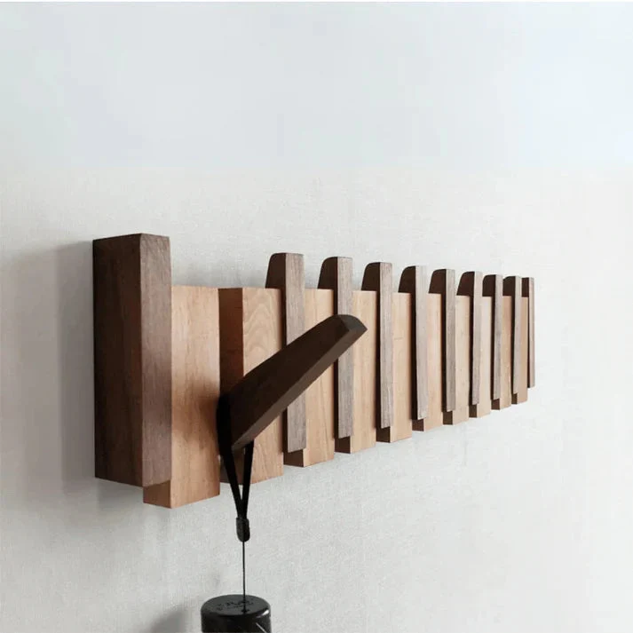 Wandkapstok Piano Vorm Hout Walnoot Beuken 4 6 8 Haken Scandinavisch Design Jashaken Wandmontage Organizer Hal | Sansoti