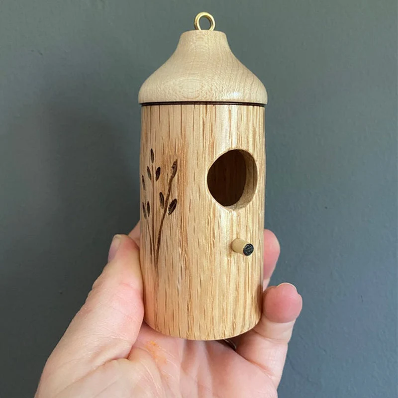 Houten Kolibrihuisje met Natuurlijk Ontwerp – Handgemaakte Nestplek voor Vogels | Sansoti