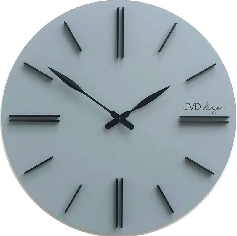 JVD Wanduhr 50 cm Ø Kunststoff • Geräuschloses Quarzwerk • Modernes Design