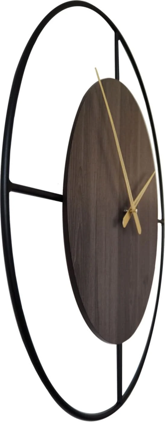 JVD Wanduhr 60 cm Ø Holz • Geräuschloses Quarzwerk • Modernes Design