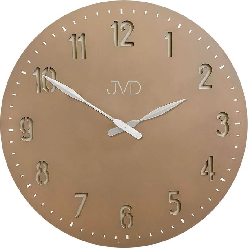 JVD Wanduhr 50x50 cm Holz • Geräuschloses Quarzwerk • Arabische Ziffern