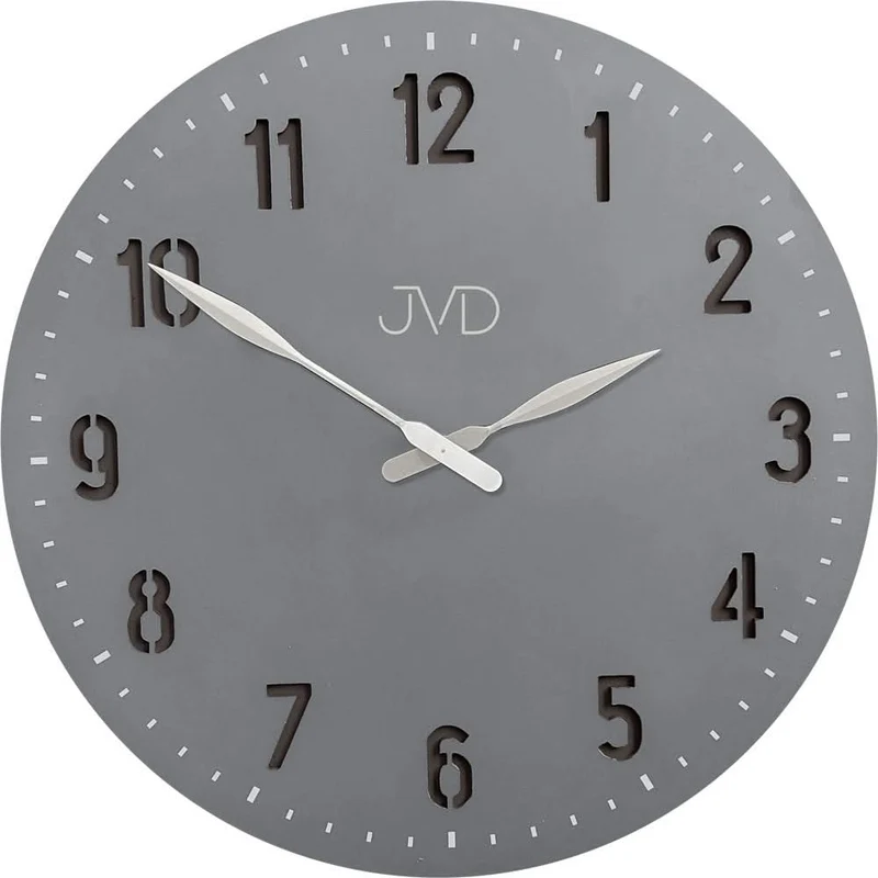 JVD Wanduhr 50 cm Ø Holz • Geräuschloses Quarzwerk • Modernes Design