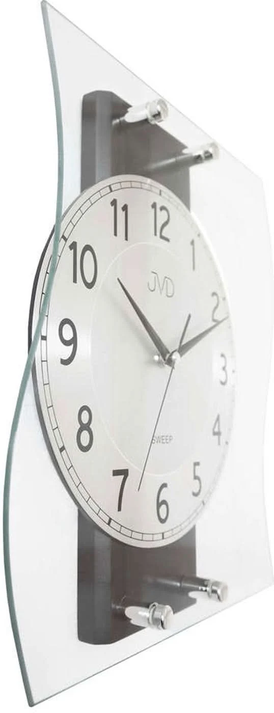 JVD Wanduhr 32x28 cm Holz • Geräuschloses Quarzwerk • Modernes Design
