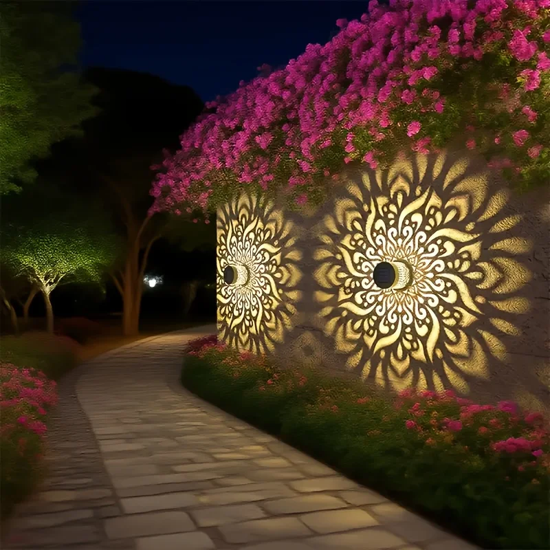 Solar Tuinlantaarn met Decoratief Schaduwpatroon – Automatische Verlichting | Sansoti