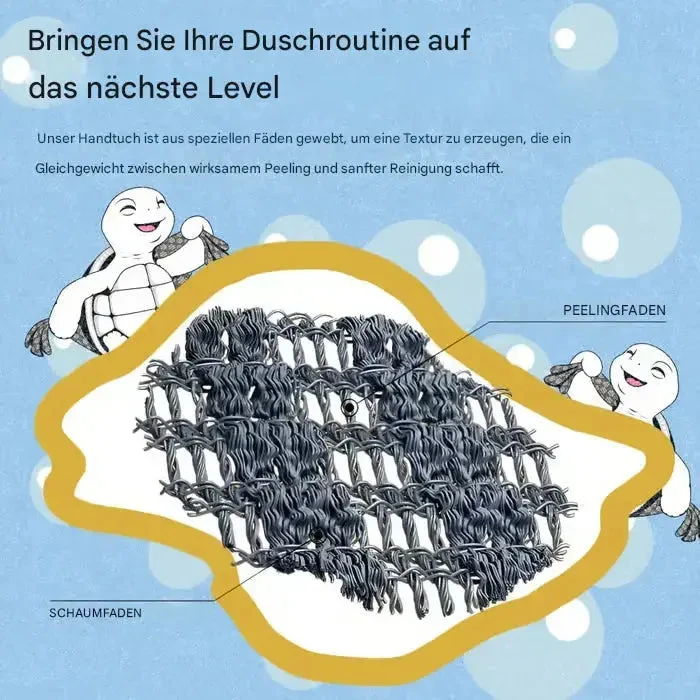 Peeling Douchegordel met Zilverionenvezels en Hexagonale Weefstructuur voor Diepe Huidreiniging en Antibacteriële Bescherming | Sansoti