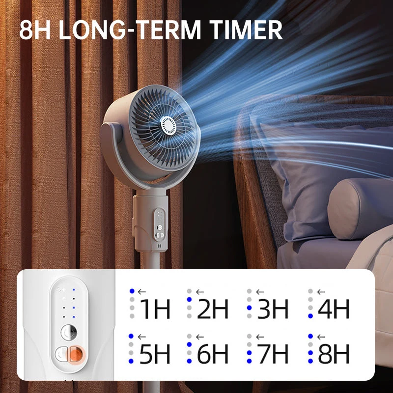 USB Standventilator met Hoogteverstelling en Afstandsbediening – 5 Snelheden en Oscillatie – Fluisterstil 36dB | Sansoti