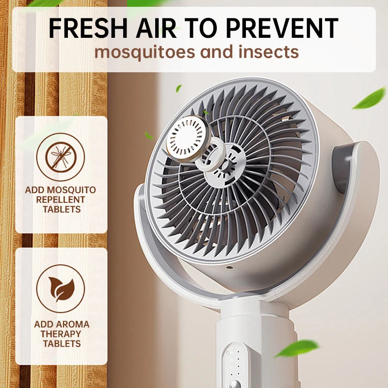 USB Standventilator met Hoogteverstelling en Afstandsbediening – 5 Snelheden en Oscillatie – Fluisterstil 36dB | Sansoti