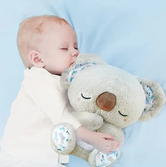 Koala Knuffel met Rustgevende Ademhaling Nachtlampje Slaaphulp Zachte Pluche Ontspanning voor Kinderen en Volwassenen | Sansoti
