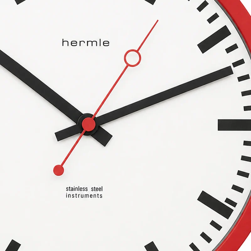 Hermle Wanduhr 30 cm Ø Edelstahl • Funkgesteuert • Zeitlos Elegant
