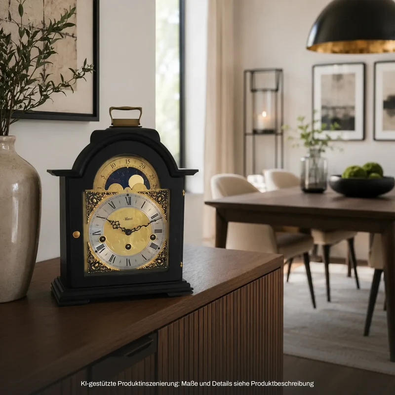 Hermle Tischuhr 30x21x14 cm Holz • Westminster Melodie • Mondphasenanzeige