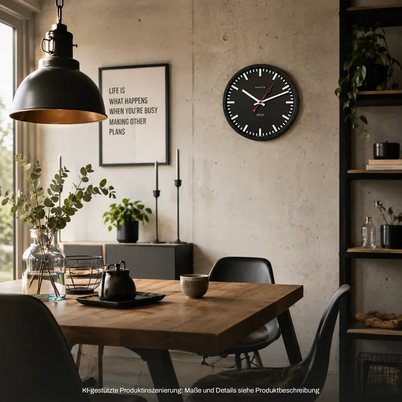 Hermle Wanduhr 30 cm Ø Aluminium • Modernes Design • Präzises Quarzwerk