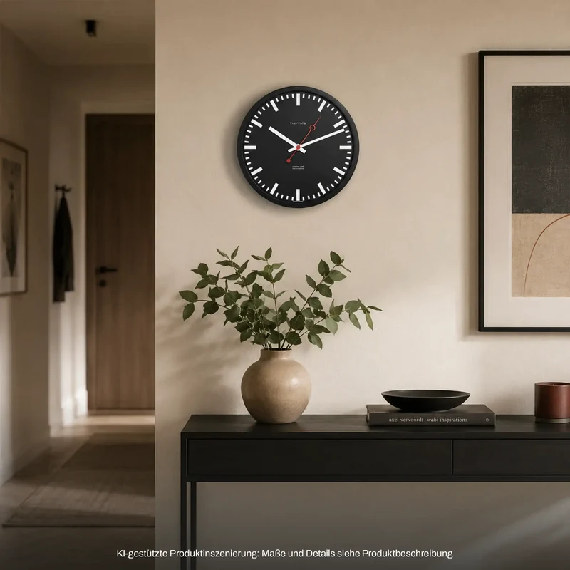 Hermle Wanduhr 30 cm Ø Aluminium • Modernes Design • Präzises Quarzwerk