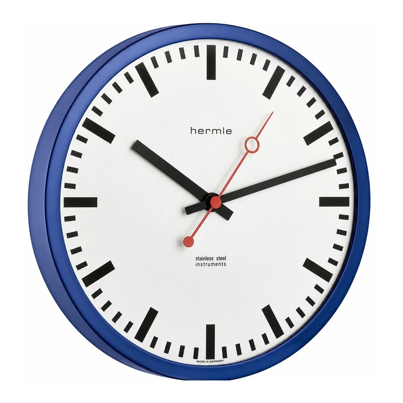 Hermle Wanduhr 30x30x5 cm Edelstahl • Quarz Uhrwerk • Modernes Design