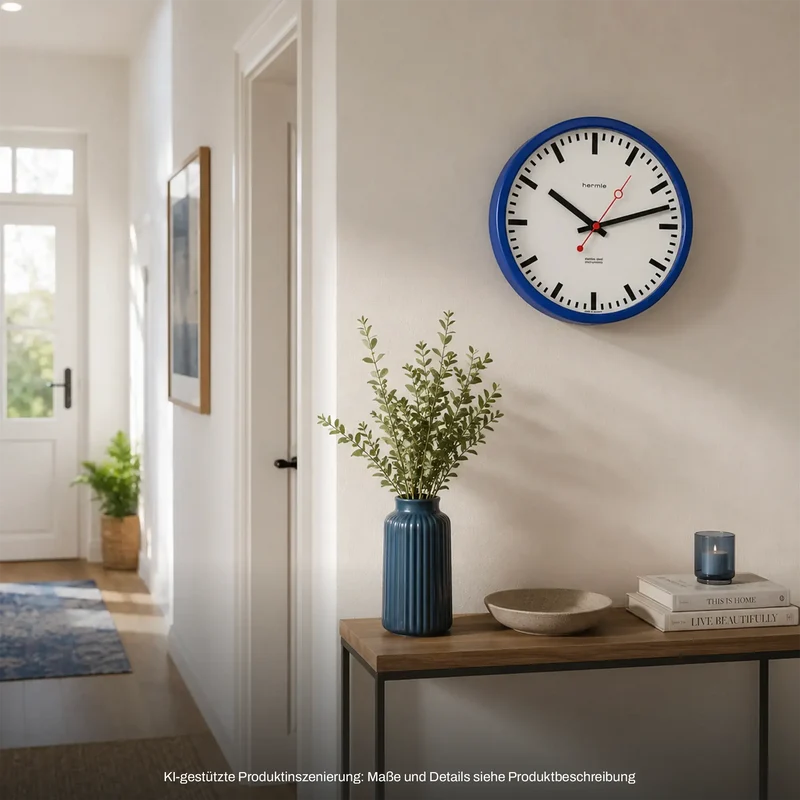 Hermle Wanduhr 30x30x5 cm Edelstahl • Quarz Uhrwerk • Modernes Design