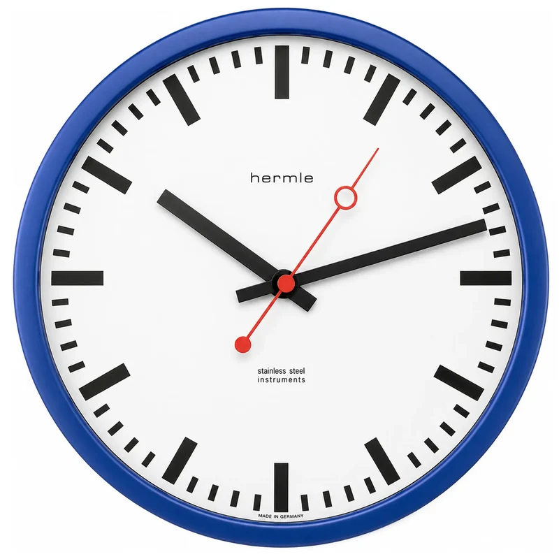Hermle Wanduhr 30x30x5 cm Edelstahl • Funkgesteuert • Zeitlos elegant