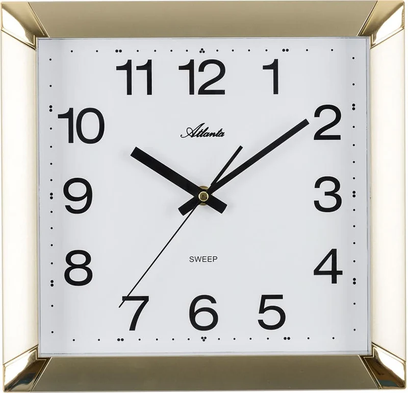 Atlanta Wanduhr 29x29 cm Kunststoff • Präzises Quarzwerk • Geräuschloses Uhrwerk
