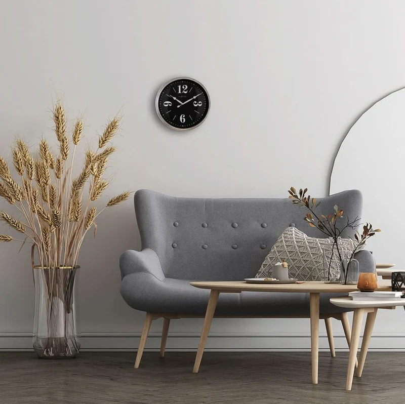 Nextime Wanduhr 39x39x8,3 cm Metall • Lautloses Quarzwerk • Zeitloses Design