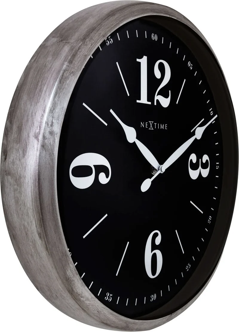 Nextime Wanduhr 39x39x8,3 cm Metall • Lautloses Quarzwerk • Zeitloses Design