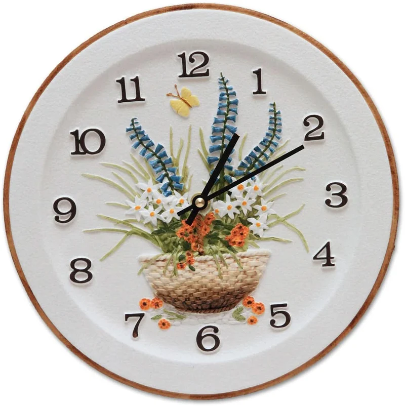 Terrastudio Wanduhr 31x18 cm Keramik • Quarz Uhrwerk • Handbemalt