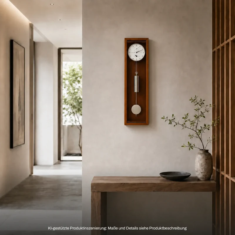 Hermle Wanduhr 86x23x13 cm Holz • Modernes Design • Präzisionsuhrwerk