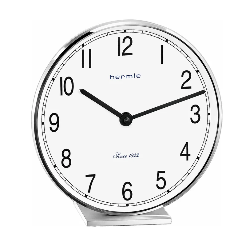 Hermle Tischuhr 19 cm Chrom • Präzises Quarzwerk • Modernes Design