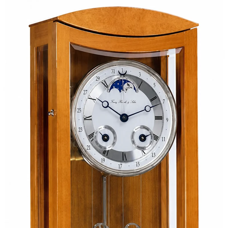 Hermle Wanduhr 70,5x22x11,5 cm Holz • Mechanisches Uhrwerk • Vollkalender & Mondphase