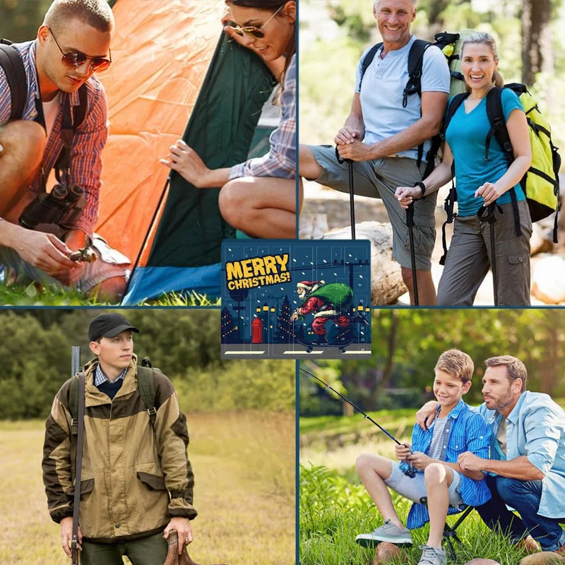 Outdoor Survival Adventskalender 24 Dagen – Compleet Overlevingsset met Gadgets en Gereedschap voor Avonturiers | Sansoti