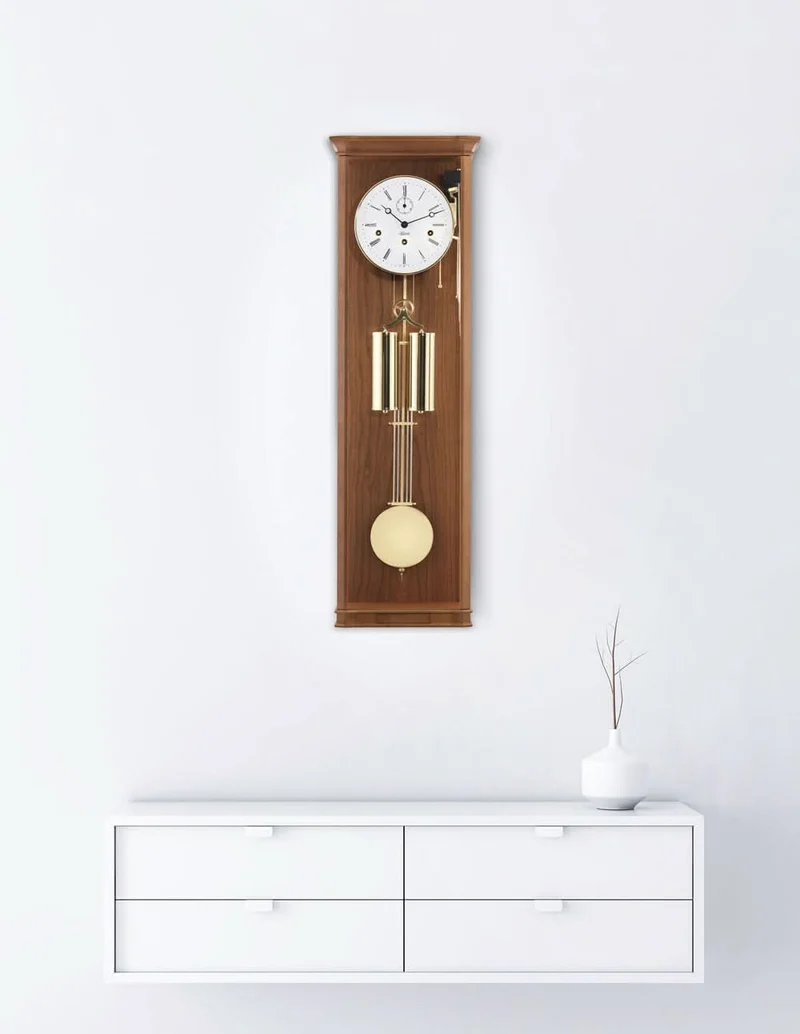Hermle Wanduhr 87,5x25x13,5 cm Holz • Westminster Gong • Mechanisches Uhrwerk