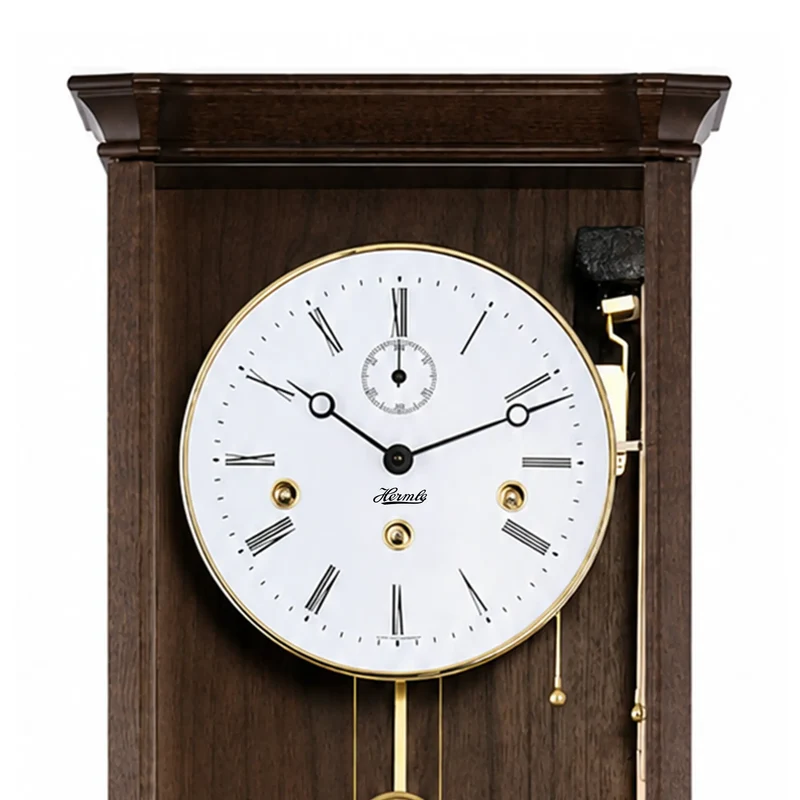 Hermle Wanduhr 87,5x25x13,5 cm Nussbaum • Westminster-Melodie • Automatische Nachtabschaltung