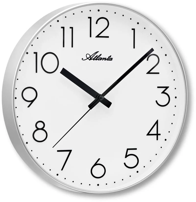 Atlanta Wanduhr 30 cm Ø Kunststoff • Exklusives Design • Präzises Quarzwerk