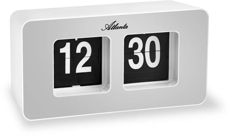 Atlanta Wanduhr Kunststoff • Retro Flip-Display • Kompaktes Design