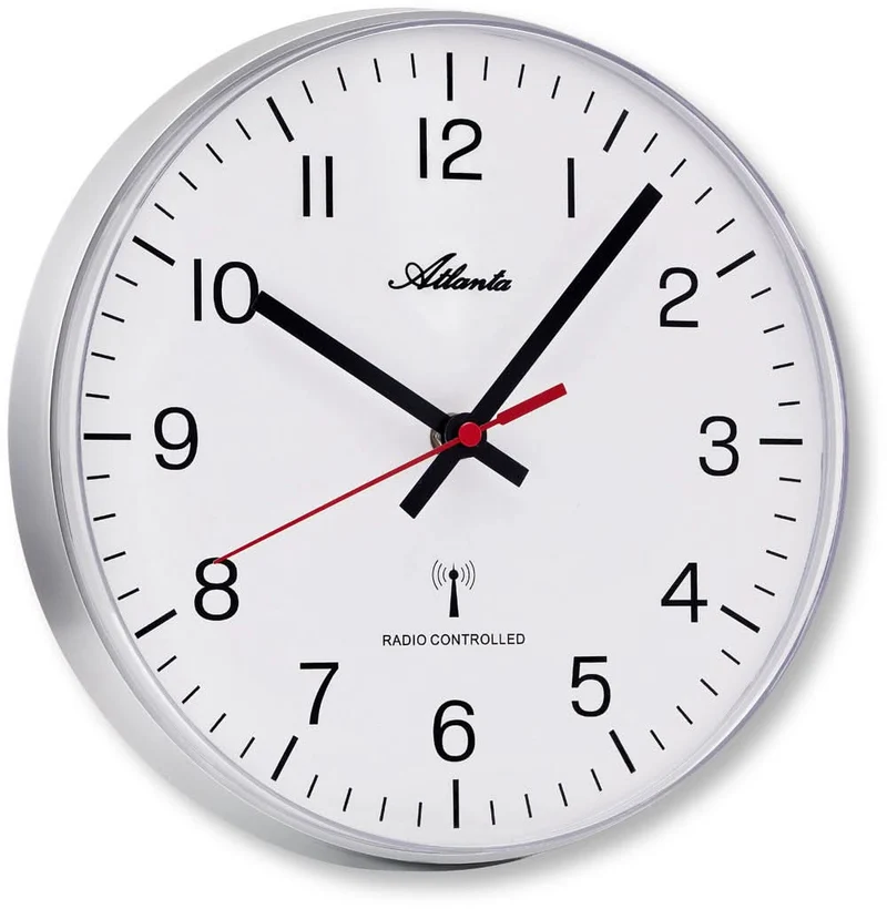 Atlanta Wanduhr 25,5x25,5x4 cm Kunststoff • Funkgesteuert • Modernes Design