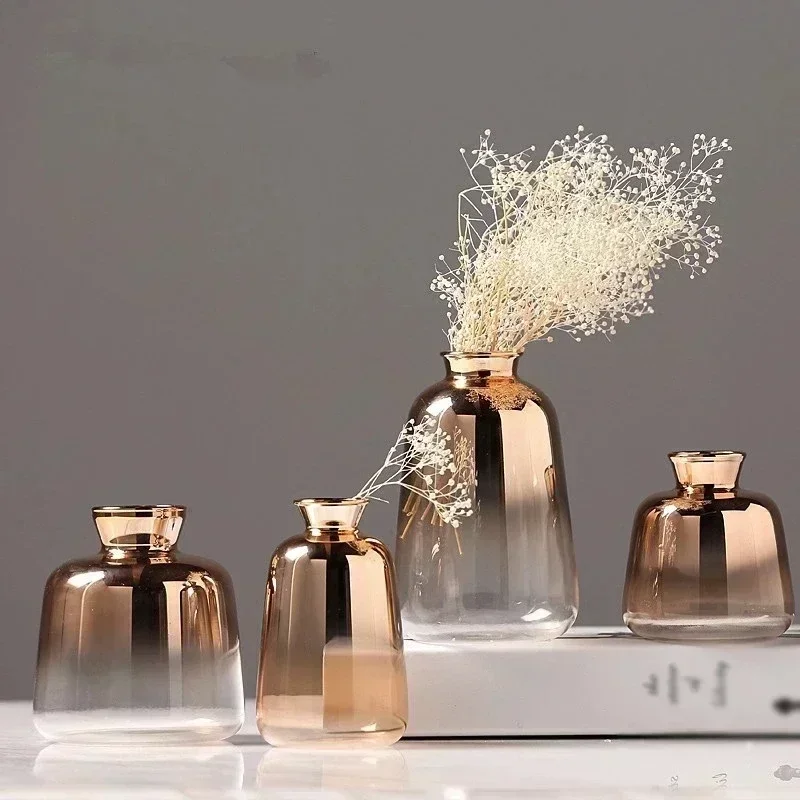 Glazen Decoratievaas met Kleurverloop voor Verse Bloemen en Droogbloemen | Sansoti