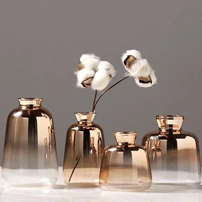 Glazen Decoratievaas met Kleurverloop voor Verse Bloemen en Droogbloemen | Sansoti
