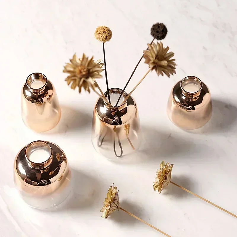 Glazen Decoratievaas met Kleurverloop voor Verse Bloemen en Droogbloemen | Sansoti