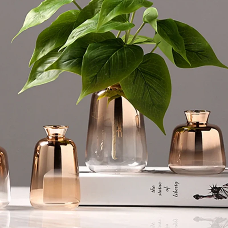 Glazen Decoratievaas met Kleurverloop voor Verse Bloemen en Droogbloemen | Sansoti