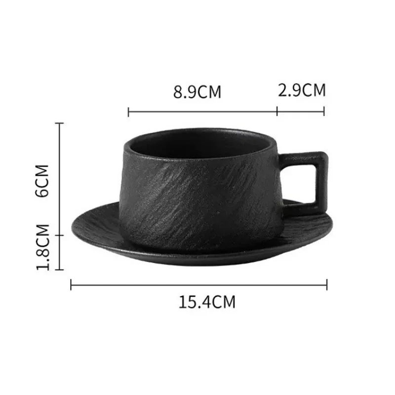 Keramische Koffiemok met Schotel – Japans Geïnspireerd Servies voor Thee en Koffie – Handgevormde Kopjes met Bijpassend Onderzettertje | Sansoti