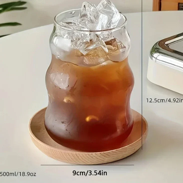 Geribbelde Glazen Tumbler Set 4-Delig Hittebestendig Borosilicaatglas Modern Design | Sansoti
