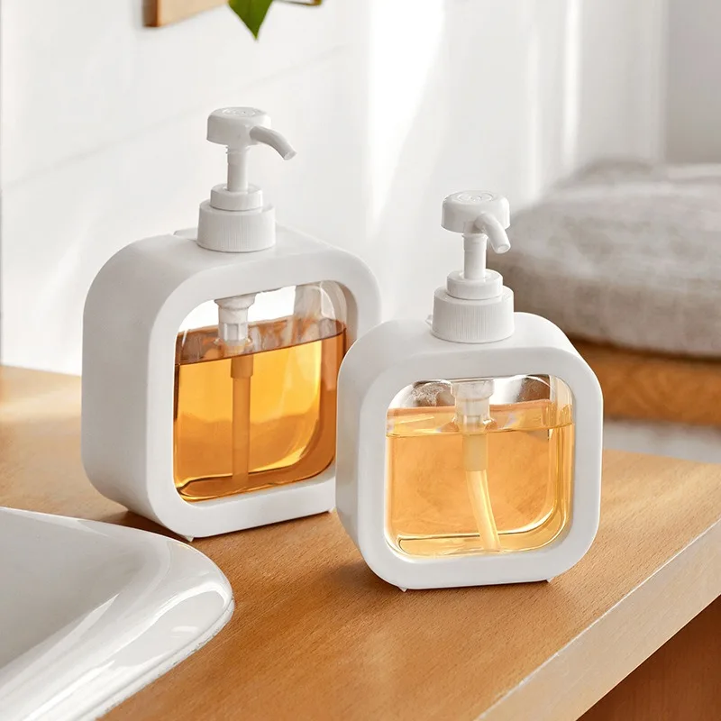 Scandinavische Zeepdispenser met Pompje | 17cm & 19cm | Minimalistisch Design voor Badkamer & Keuken | Duurzame ABS & PVC Zeeppomphouder | Sansoti