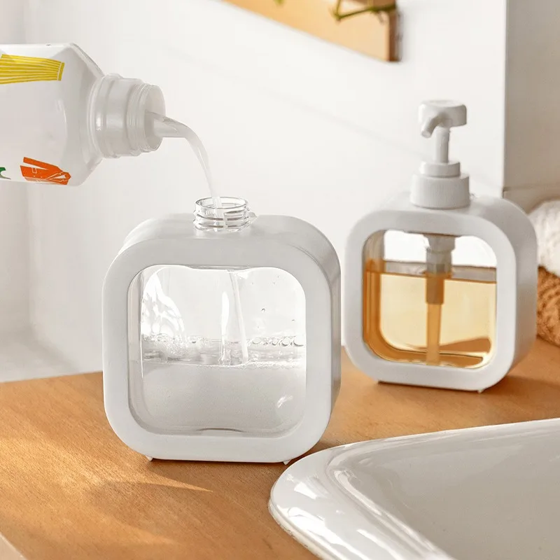Scandinavische Zeepdispenser met Pompje | 17cm & 19cm | Minimalistisch Design voor Badkamer & Keuken | Duurzame ABS & PVC Zeeppomphouder | Sansoti