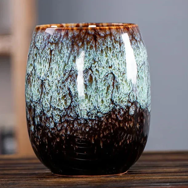 Keramische Mokken Set 4 Stuks met Gouden Accenten – Scandinavische Stijl Koffiebekers voor Dagelijks Gebruik | Sansoti